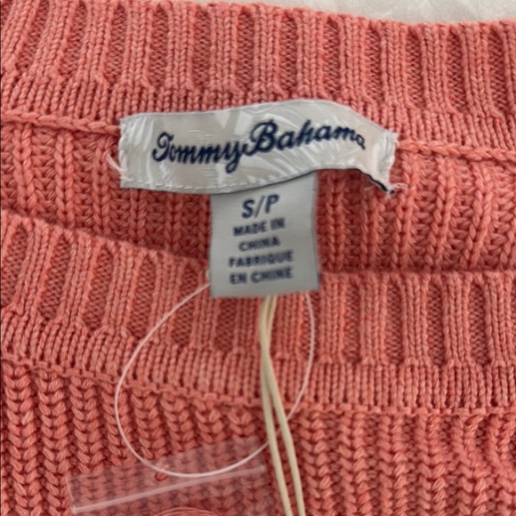 Women's Coral Sweater with Palm Tree Design - Picture 2 of 3